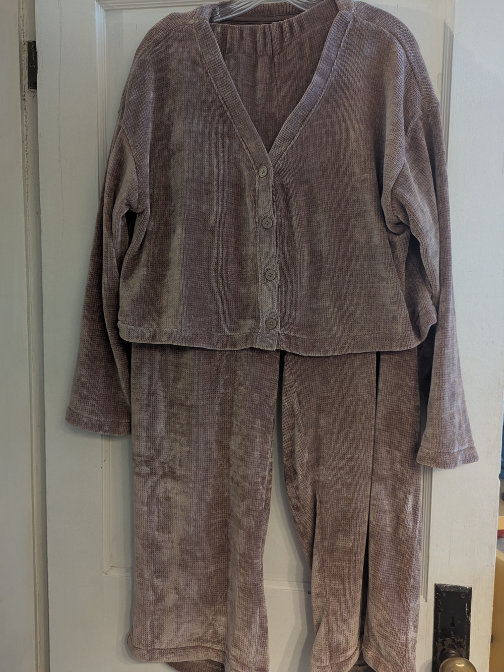 Old Navy Plush Ribbed Loungewear Set - Mauve Taupe